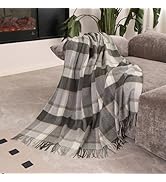 Temminc Woolly Throw Pure Wool Blanket - Large 55x83 inches, 1.5 lbs,Wool Fringed Knee Throw Blan...