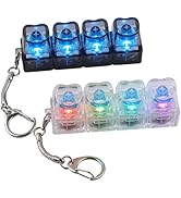 2 Pcs Keyboard Fidget Toy Light Up, Heart Shape Clicker Keyboard Fidget Keychain, Black White 4-i...