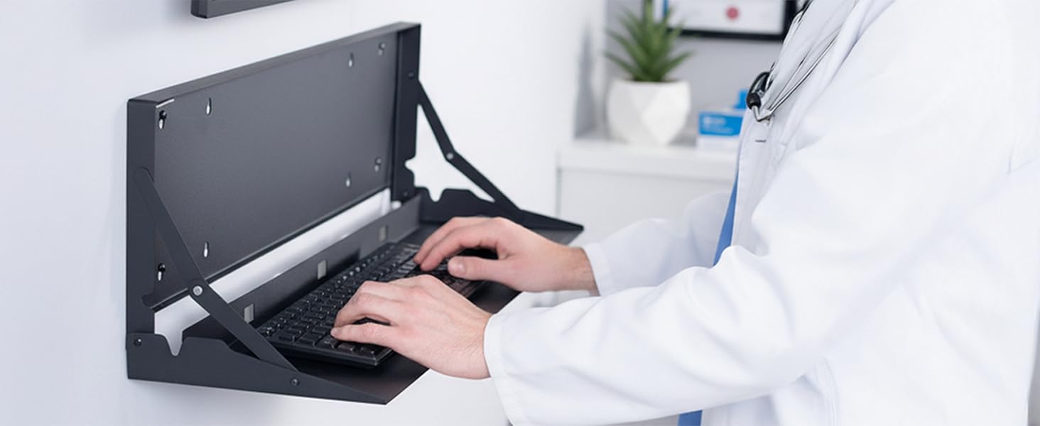 Flip Down Keyboard Tray Wall Mount
