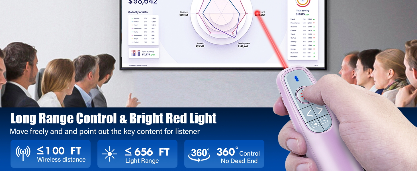 computer clicker for presentation wireless with laser pointer