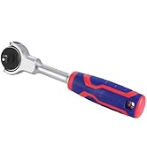 WORKPRO 1/4 Inch Drive Ratchet, 72-Tooth Swivel Head Ratchet, 270° Swivel, Quick-release, Reversi...