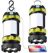 BOBKID 2 Pack Camping Lantern, Outdoor Led Camping Lantern, Rechargeable Flashlights with 1000LM,...