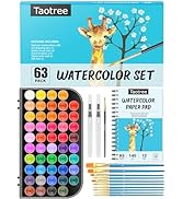 Taotree Watercolor Paint Set, 48 Colors Watercolors Kit Water Colors with 10 Paint Brushes, Brush...