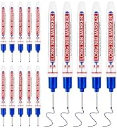 Mkobon 15 Pcs Long Nib Marker, 20 mm Long Head Deep Hole Marker Pens, Fine Nose Tip Deep Reach Pe...
