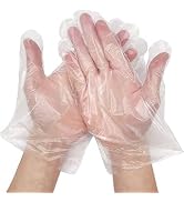 ZGLUZP 100Pcs Disposable Gloves, Plastic Gloves, Bulk Gloves, Clear Cooking Gloves, One Size Fits...