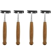 Hemoton 4pcs Disposable Razor with Twin Blade.Bamboo Handle Razor,Face Razors for Men,Stainless S...