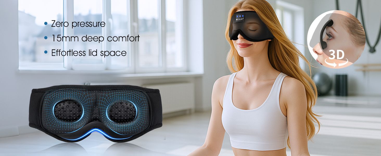 Sleep Headphones Mask Bluetooth 3D Music Eye