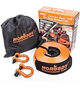 HORUSDY Nylon Heavy Duty Tow Strap Recovery Strap with Hooks 3" x 30Ft - 32,000 LBS Break Strengt...