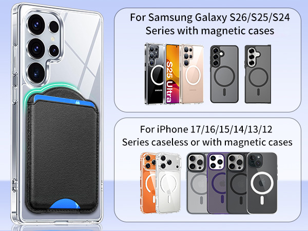 Compatible with Samsung and Apple iPhone Magnetic Wallet