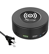 Wyssay 75W 6-Port USB Charger Desktop Charging Station(Type-C, Quick Charge 3.0 and 4 USB Ports) ...