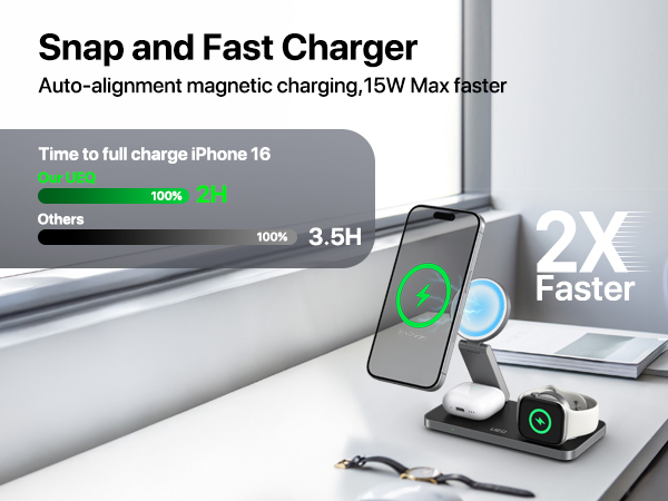 3 in 1 wireless charging station for apple devices