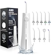 AUIEI Water Flosser Teeth Pick: 9 Jet Tips Cordless Oral Irrigator with 300ML, 5 Modes Portable P...