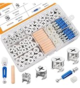 Sunxeke 120PCS Cam Locks for Furniture,3-in-1 Eccentric Hardware Wheels,Furniture Cam Lock Fasten...