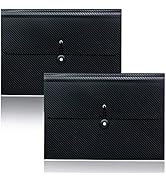 Cesil 2Pcs Expanding File Folders, 13 Pockets File Organizer Accordion File Holder with Elastic B...