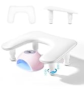 Arm Rest for Nails Tech, U-shaped Adjustable Nail Armrest,Large Microfiber PU Leather Hand Rest P...