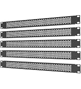 QiaoYoubang 5 Pack 1U Venting Blank Panel - Steel Blank Rack Mount Panel Spacer for 19in Server R...