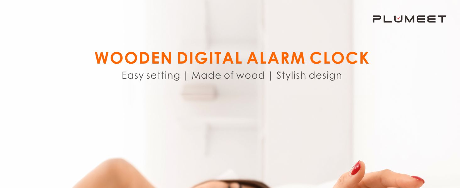 wooden digital alarm clock