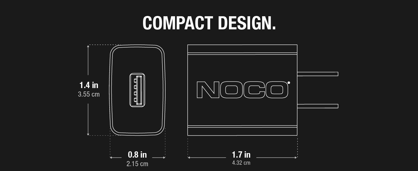 NOCO NUSB211NA 10W USB Wall Charger 10-watt USB single port, 2.1-Amp 10-watt USB