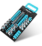 DURATECH Socket Organizer, 48-Piece Portable Socket Holder with Handle, ABS Socket Tray Wall And ...