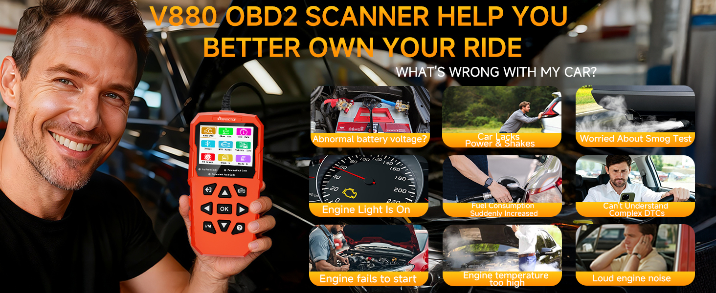 V880 OBD2 Scanner Diagnostic Tool
