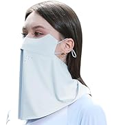 SunHalo Gear Women's Sunscreen mask Breathable ice Silk Veil Anti-UV face and Neck Cover Suitable...