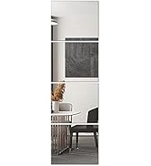 Glass Full Length Wall Mirror Tiles, 14'' x 12'' x 4PCS, Full Body Mirror for Bedroom, Full Lengt...