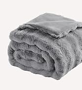 Cozy Bliss Faux Fur Throw Blanket for Couch, Fuzzy Soft Plush Thick Bubble Blanket for Sofa Bedro...