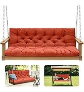 GPQAWER Porch Swing Cushions,Outdoor Cushions 3 Seater Replacement with Backrest, Waterproof Thic...