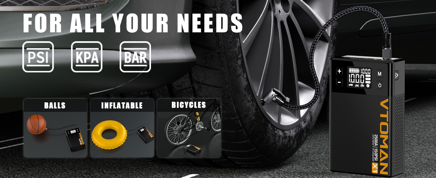 Get the ultimate road warrior with the VTOMAN X1 Jump Starter and Air Compressor