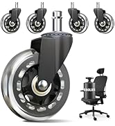 Office Chair Wheels Compatible with 1KEA 10mm ONLY 3 Inch Roller Blade Casters, 880LBS Heavy Duty...