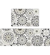 Pauwer Boho Kitchen Rugs Set of 2 Anti Fatigue Mats for Kitchen Floor Cushioned Kitchen Rugs and ...