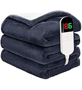 PTQ Heated Throw Blanket 50"×60" - Premium Cosy Soft Electric Blanket with 6 Heating Levels,Fast ...