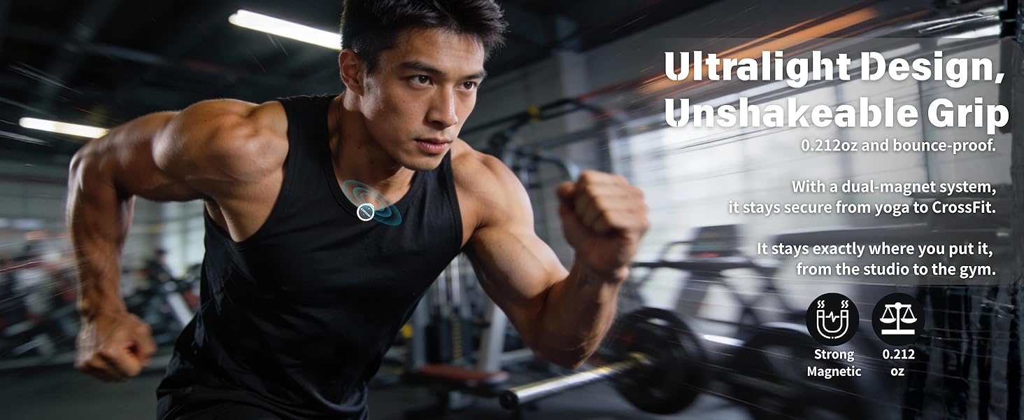 Secure magnetic mini mic for 2 person recording gym workout gear professional audio setup