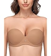 Wingslove Women's Strapless Full Figure Bra Underwire Multiway Contour Plus Size Bra Red Carpet