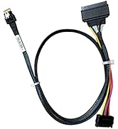 Diliving SlimSAS 4X to U.2 NVMe Adapter,SFF-8654 38P to SFF-8639 68P Cable with Power, 75CM