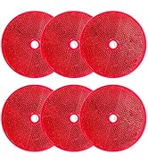 Wokyo 6 Pack Car Round Reflectors, 3.15 in Red Round Reflective Strips with Stainless Steel Screw...