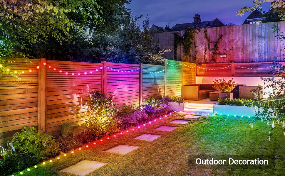 Globe String Lights Christmas RGB LED fairy bedroom indoor outdoor backdrop wall decoration remote