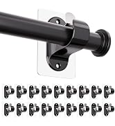 18-Pack No Hole Curtain Rod Brackets Hangers, Self Adhesive Curtain Rod Holders, No Drilling, No ...