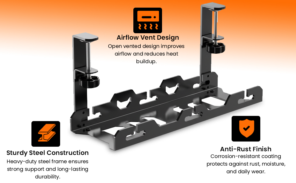 Large Cable Management Box Wire Organizer For Desk That Hides Cords Basket Cord Storage J Channel