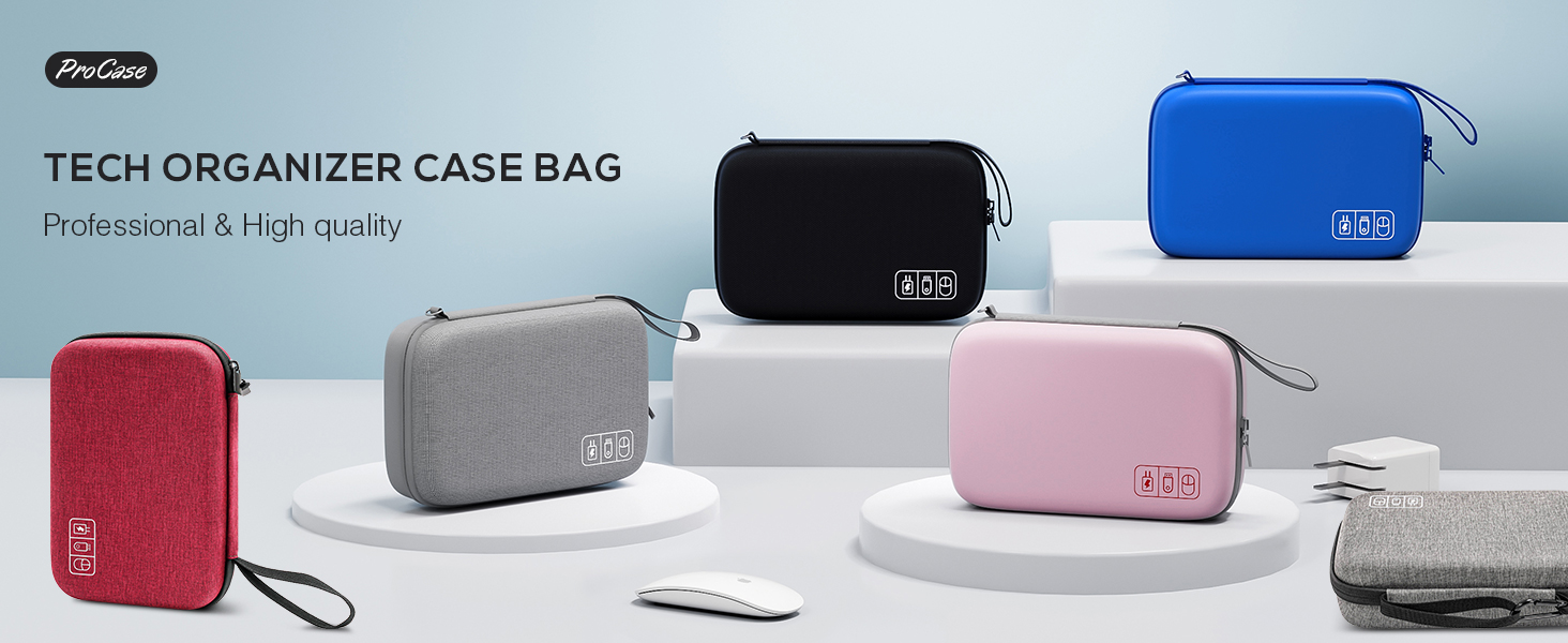 ProCase Hard Travel Electronic Organizer Case