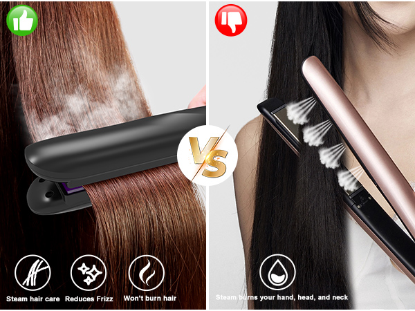 steam titanium flat iron hair straightener