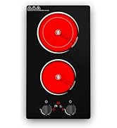 GIHETKUT Electric Cooktop,110V 2100W Stove top,Countertop and Built-in 2 burner cooktop,9-speed p...