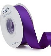 Ribbli Purple Double Faced Satin Ribbon,1” x Continuous 25 Yards,Use for Craft Bows Bouquet, Gift...