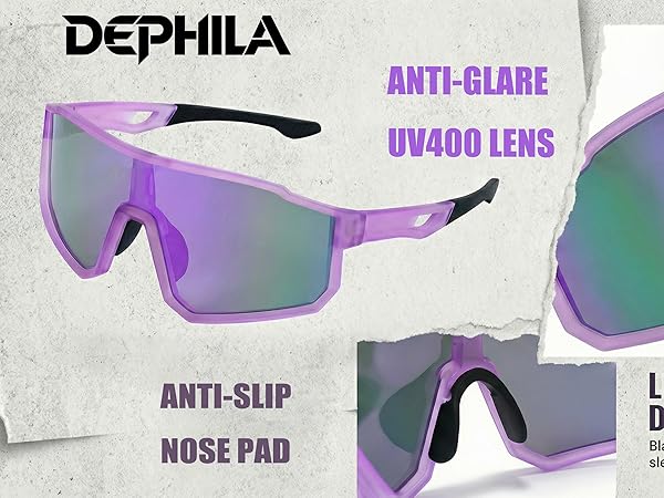 DEPHILA Polarized Sports Sunglasses for Men Women