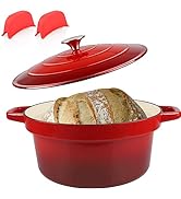 CUKOR 7QT Dutch Oven Pot With Lid,Ceramic Dutch Ovens for Sourdough Bread Baking,Enameled Cast Ir...