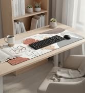 Mats on Top of Desks, Large Desk Mat, Cute Mousepad, Boho Mouse Pad, Abstract Mid Century Modern ...