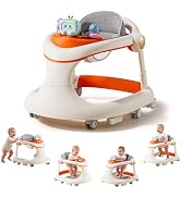 Baby Walker with Wheels, 5-in-1 Foldable Baby Walker for Boys and Girls 7-18 Months with Adjustab...