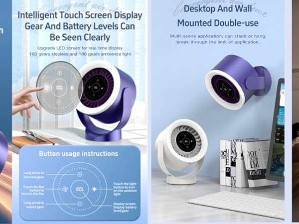 quietest desk fan/Desk Fan&amp;wall mounted desk fan/adjustable speed desk fan/long runtime usb fan