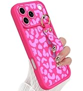 Jefonha Compatible with iPhone 17 Pro Max Case with Finger Hand Strap for Girls Women, Cute Leopa...