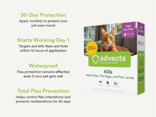 30 day protection starts working day 1 waterproof total flea prevention